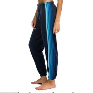 Aviator Nation Navy Joggers with Blue Stripe